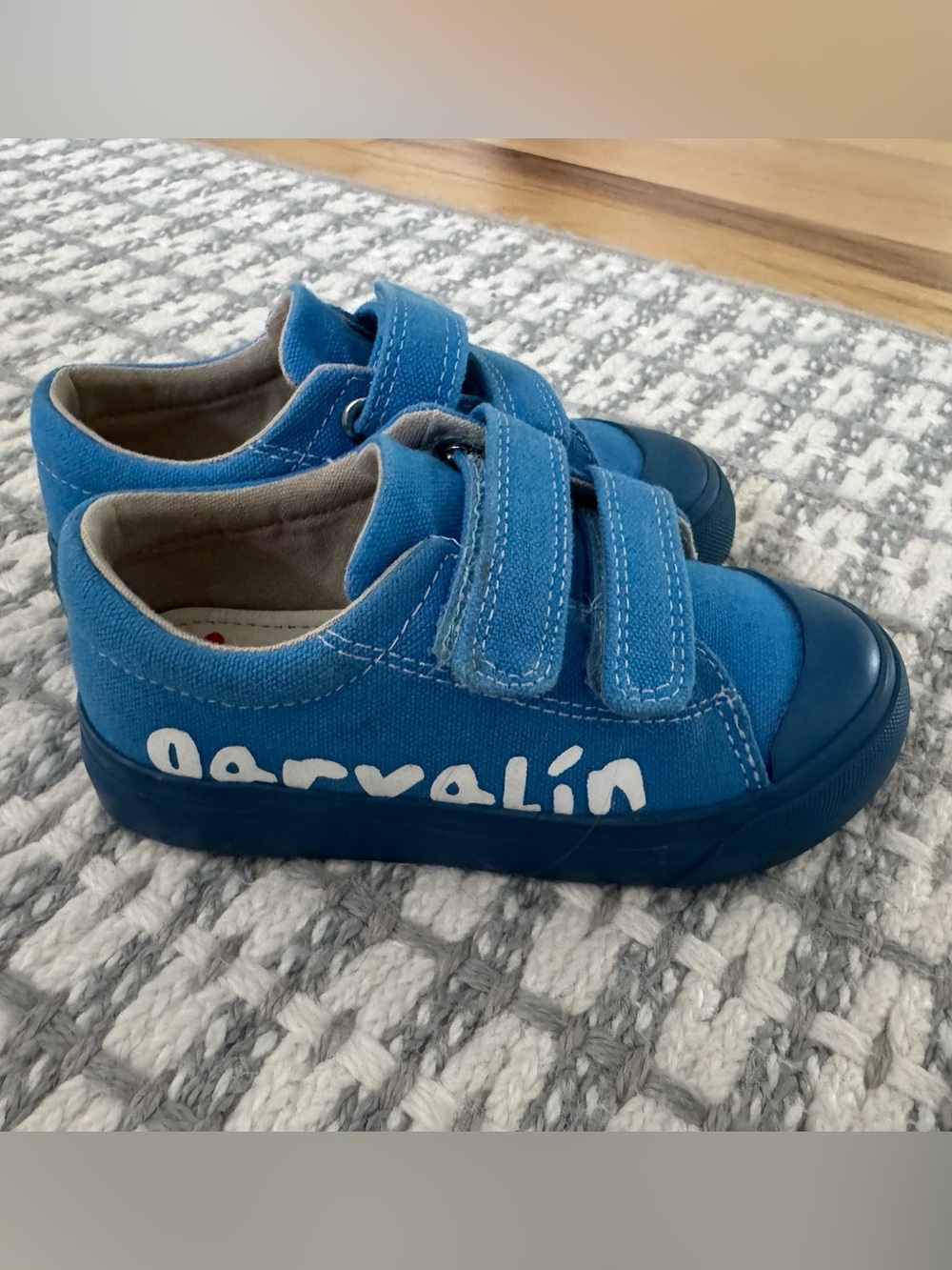 Kids Blue Canvas Velcro Sneakers by Garvalín